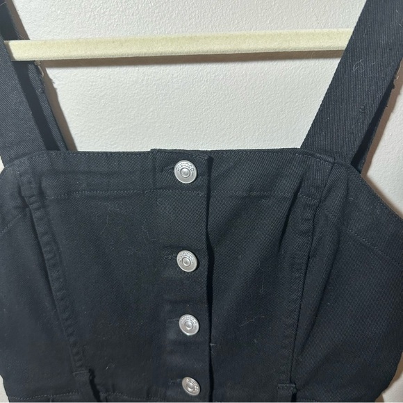 H&M Divided Black Button-Front Mini Dress Size 4 - Picture 5 of 11